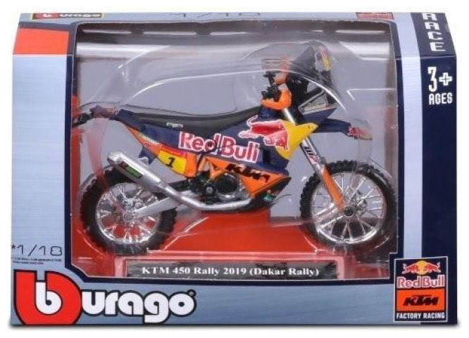 Bburago Moto - 1/18 Cycle, KTM 450 Rally 2019 (Dakar Rally) 18-51072 (18-51070) Bburago Moto - 1/18 Cycle, KTM 450 Rally 2019 (Dakar Rally) 18-51072 (18-51070)