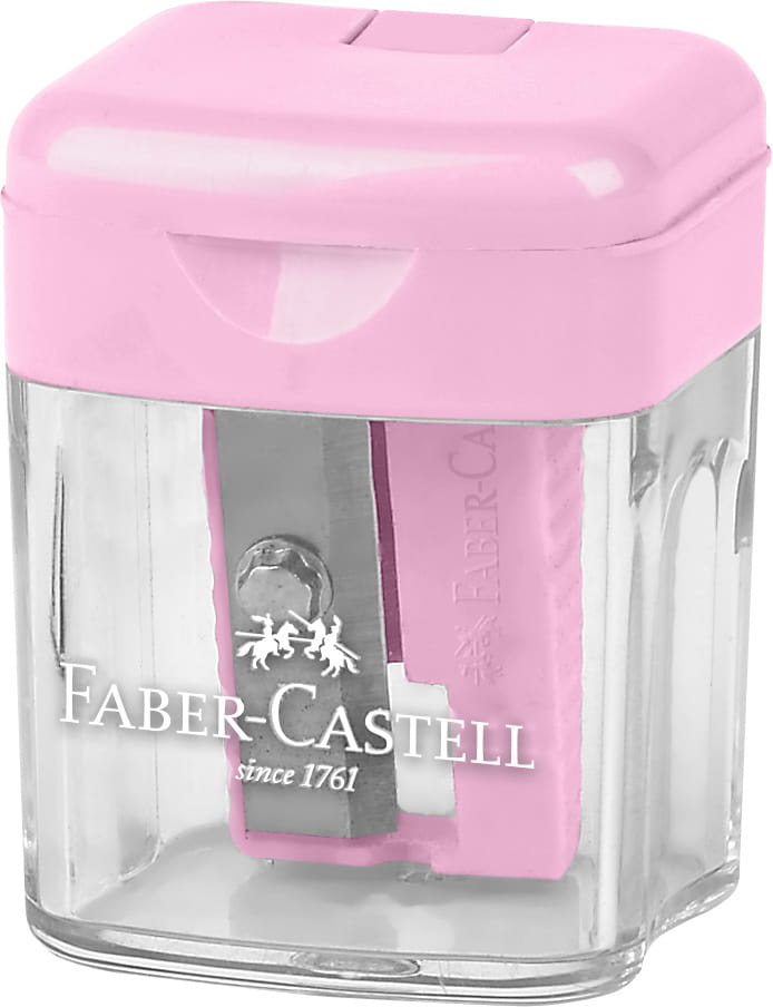 Faber Castell - Ξύστρα Βαρελάκι Μονή Mini Box, Παστέλ Ροζ 182801