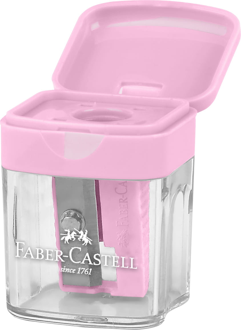 Faber Castell - Ξύστρα Βαρελάκι Μονή Mini Box, Παστέλ Ροζ 182801