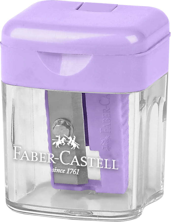 Faber Castell - Ξύστρα Βαρελάκι Μονή Mini Box, Παστέλ Λιλά 182801