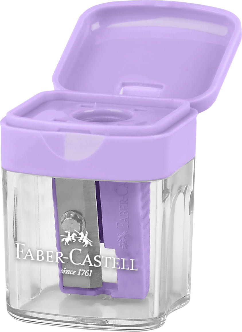 Faber Castell - Ξύστρα Βαρελάκι Μονή Mini Box, Παστέλ Λιλά 182801