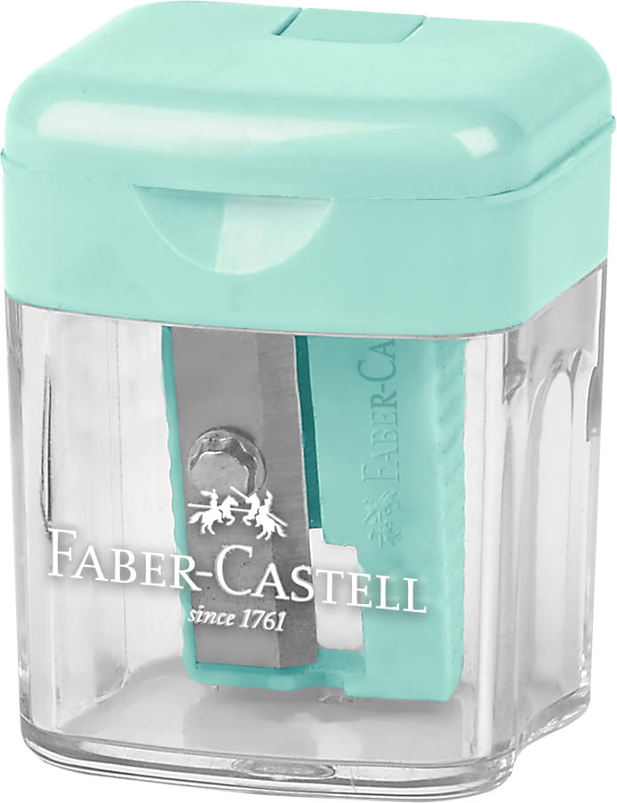 Faber Castell - Ξύστρα Βαρελάκι Μονή Mini Box, Παστέλ Βεραμάν 182801