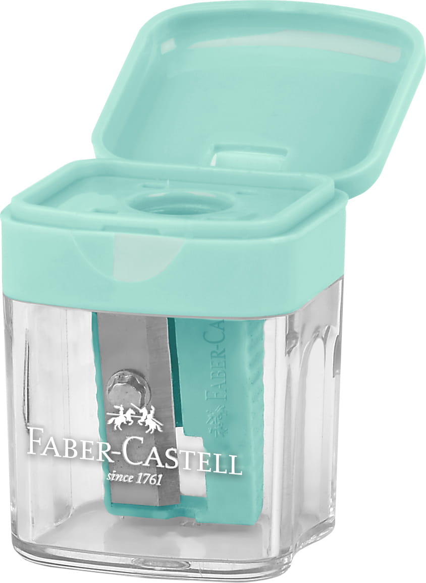 Faber Castell - Ξύστρα Βαρελάκι Μονή Mini Box, Παστέλ Βεραμάν 182801