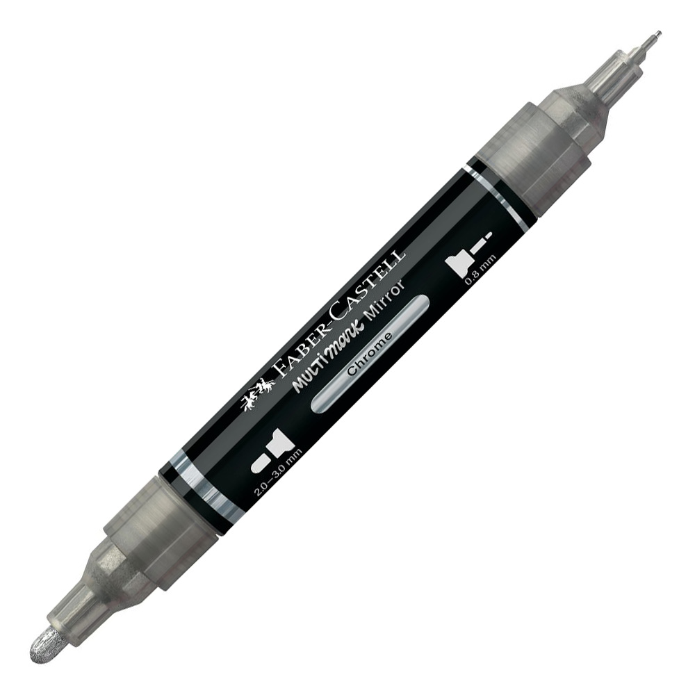 Faber Castell - Διπλός Ακρυλικός Μαρκαδόρος Multimark Mirror, 551 Chrome 185960
