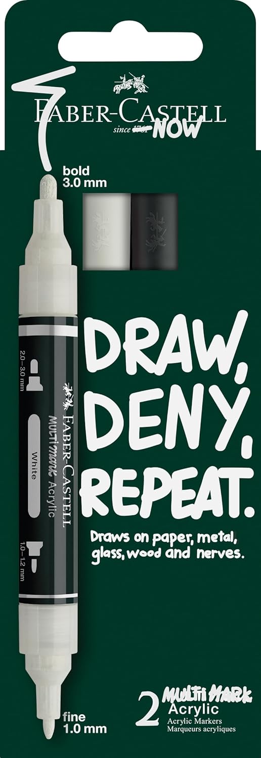 Faber Castell - Διπλός Ακρυλικός Μαρκαδόρος Multimark, Set Of 2 Classic Colours 186011