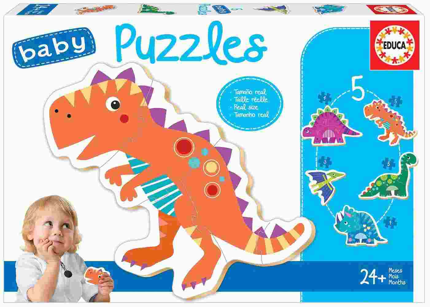 Educa - 5 In 1 Puzzle Baby, Dinosaurs 3/4/4/5/5 Pcs 18873