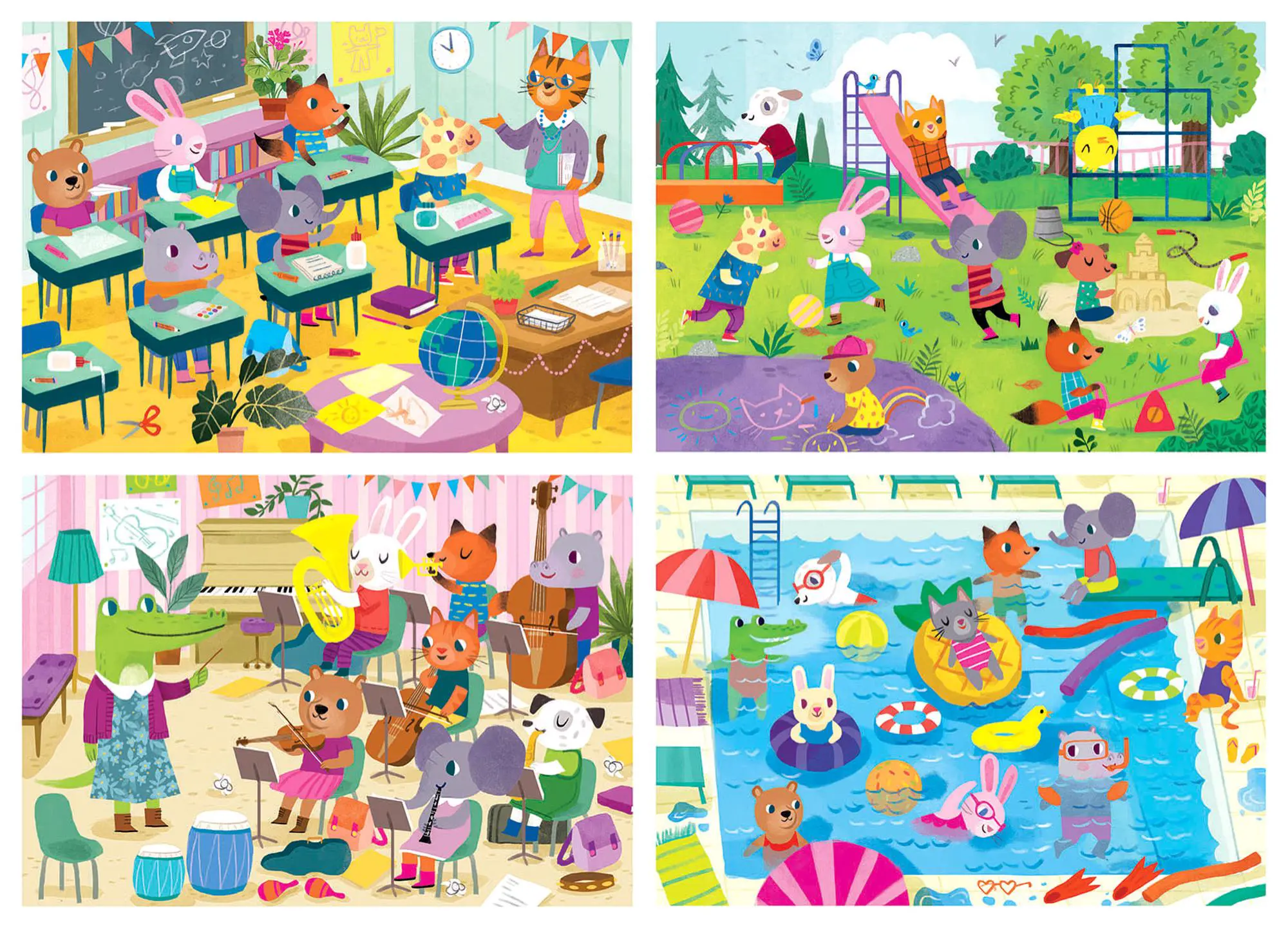 Educa - 4 In 1 Puzzle Progressive, School Day 20/40/60/80 Pcs 18904 Educa - 4 In 1 Puzzle Progressive, School Day 20/40/60/80 Pcs 18904