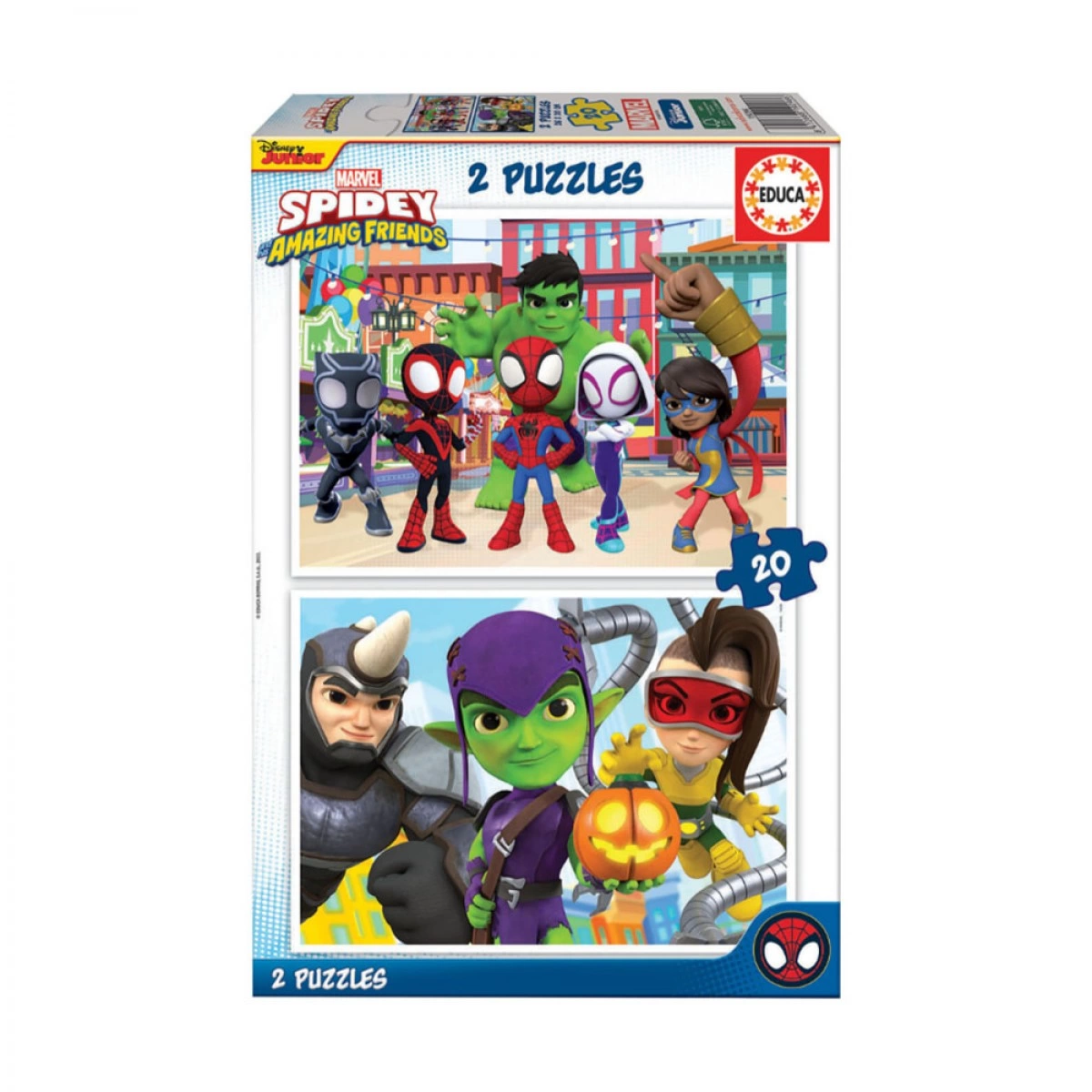 Educa - 2 In 1 Puzzle Spidey And His Amazing Friends 20/20 Pcs 19296