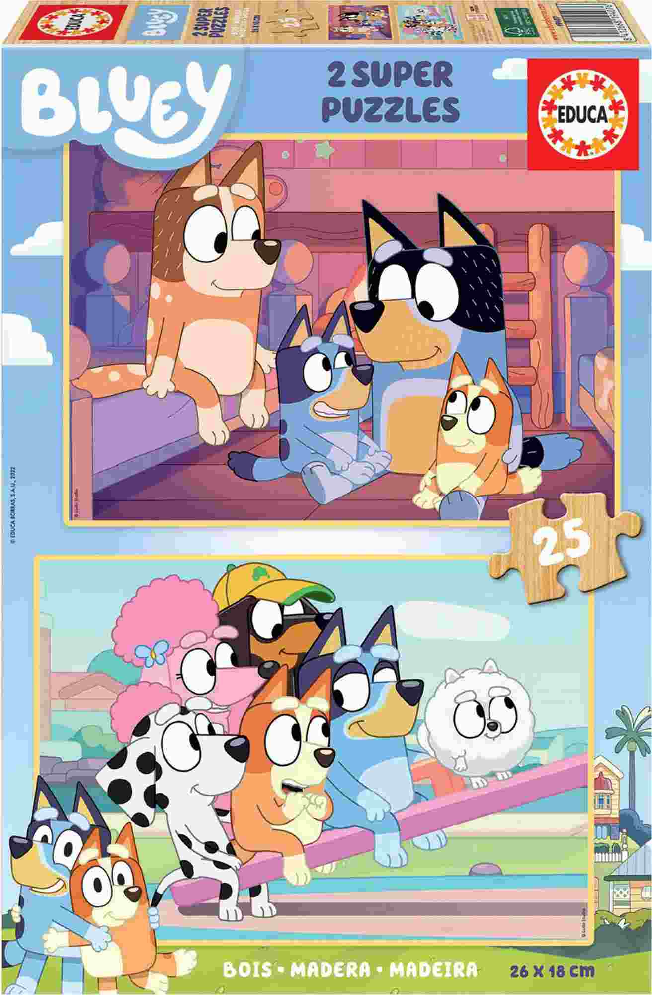 Educa - 2 In 1 Puzzle Bluey 25/25 Pcs 19407 Educa - 2 In 1 Puzzle Bluey 25/25 Pcs 19407