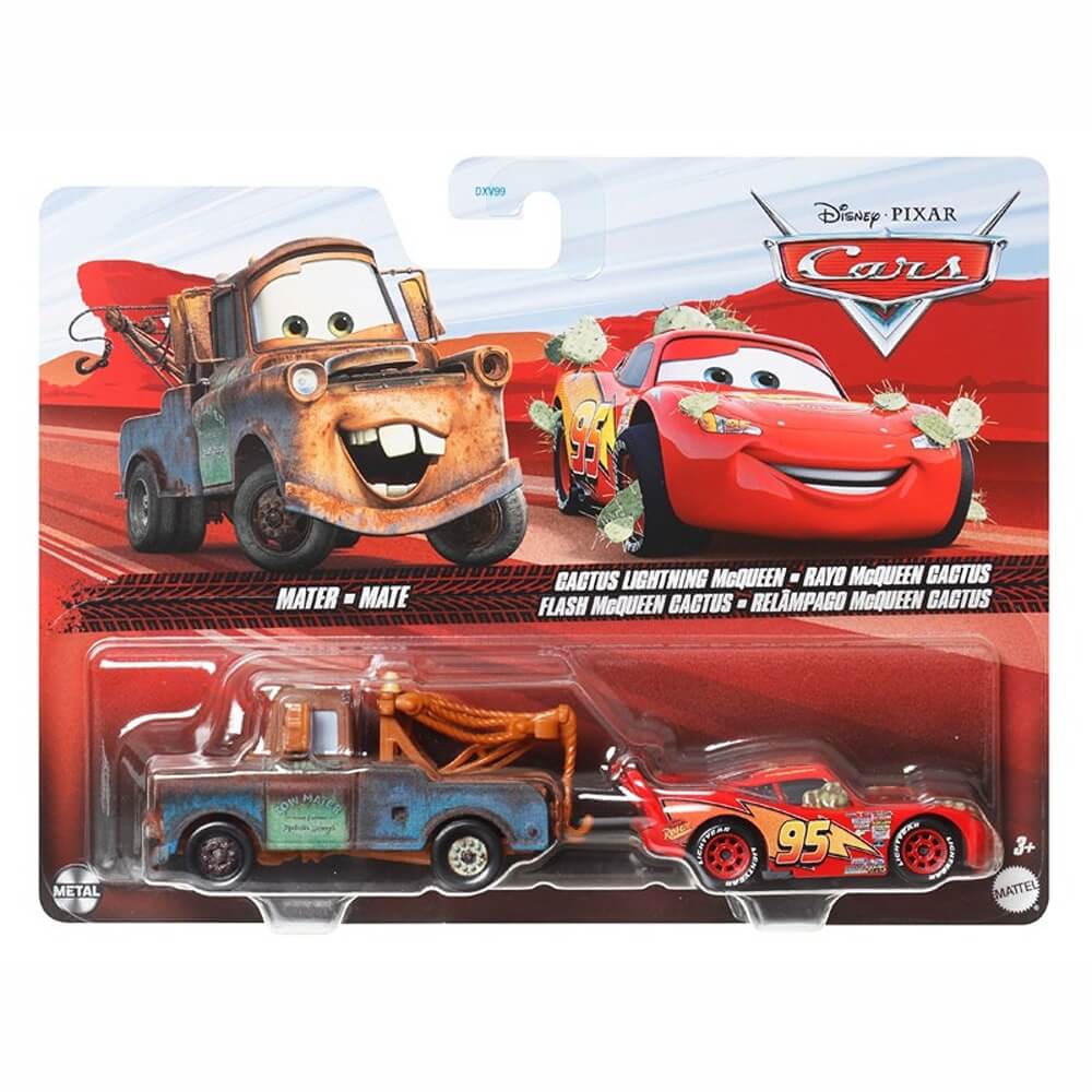 Mattel Cars - Σετ Με 2 Αυτοκινητάκια, Mater & Cactus Lightning McQueen HTX10 (DXV99)