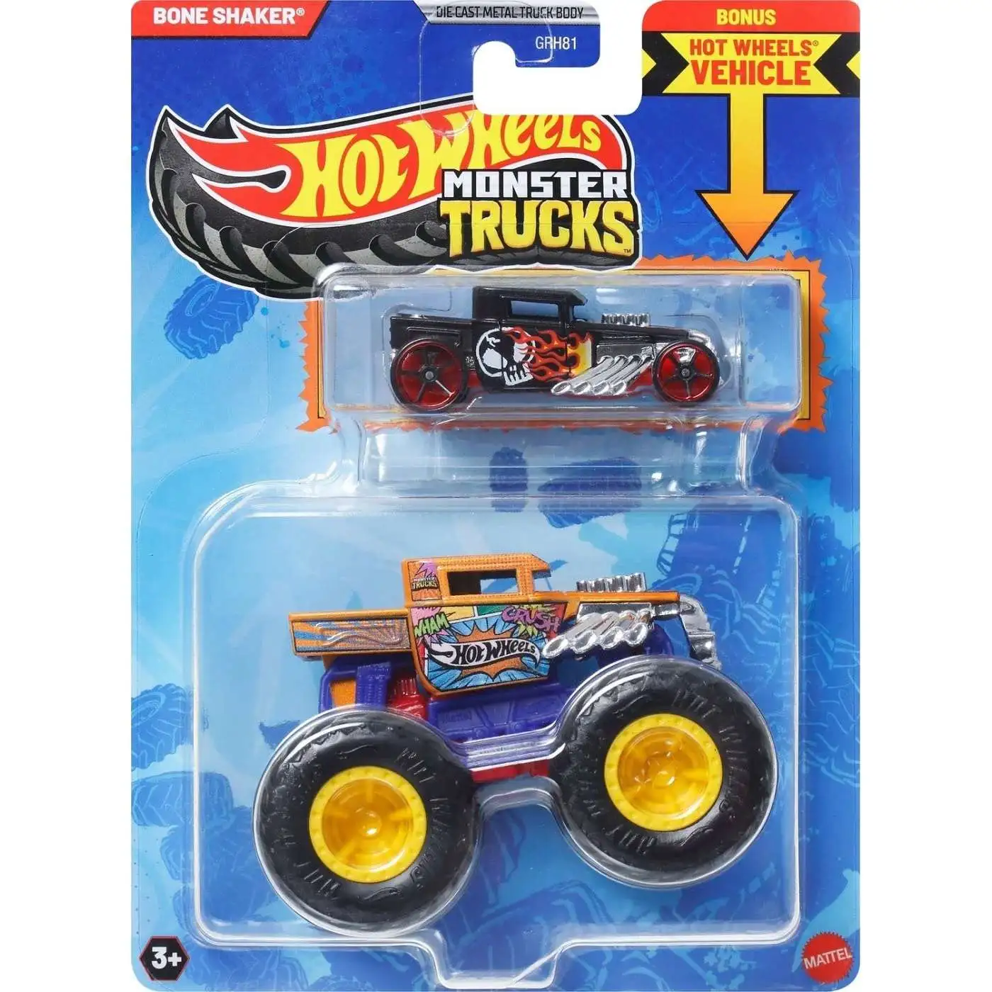 Mattel Hot Wheels - Monster Truck Με Αυτοκινητάκι, Bone Shaker JCG41 (GRH81) Mattel Hot Wheels - Monster Truck Με Αυτοκινητάκι, Bone Shaker JCG41 (GRH81)