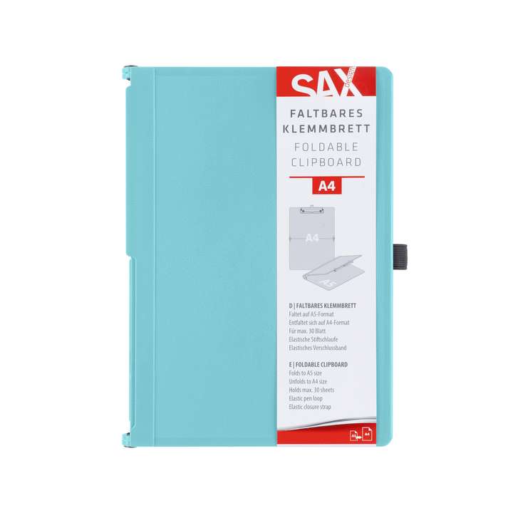 Sax - Πιάστρα Διπλή Αναδιπλούμενη Σε Α4/Α5 30φ, Aqua 2-750-20