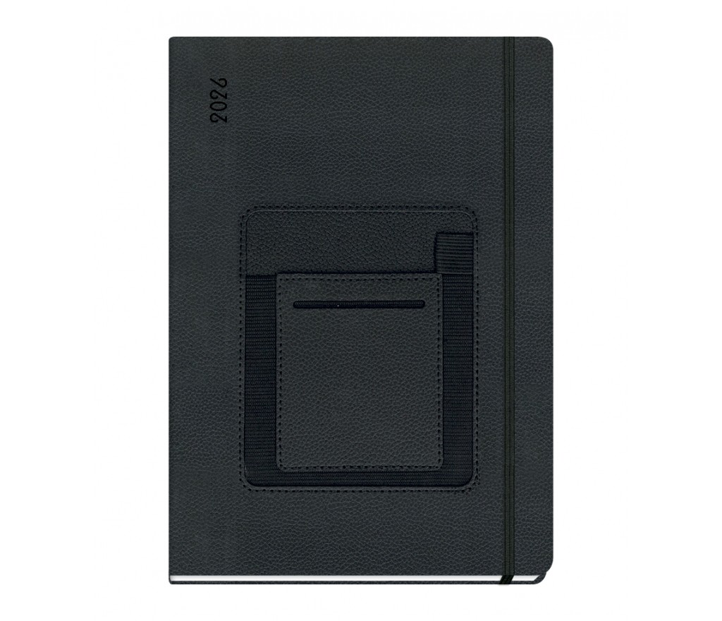 The Writing Fields - Ημερήσιο Ημερολόγιο Penholder Plus 2026, Black 17x25 20.00632