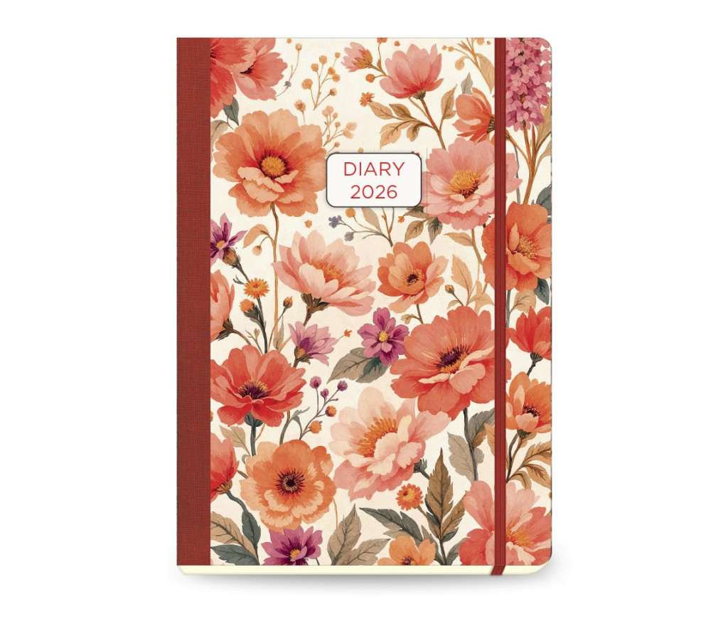 The Writing Fields - Ημερήσιο Ημερολόγιο My Planet 2026, Red Flowers 17x25 20.10502