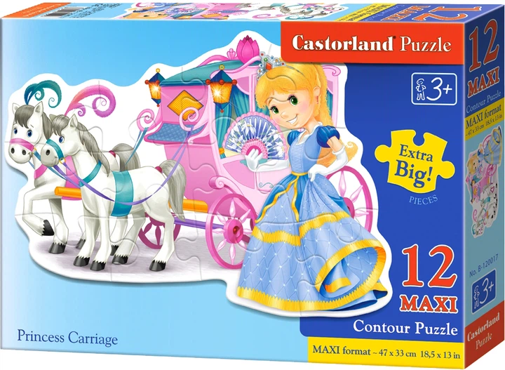 Castorland - Puzzle Maxi, Princess Carriage 12 Pcs 20017