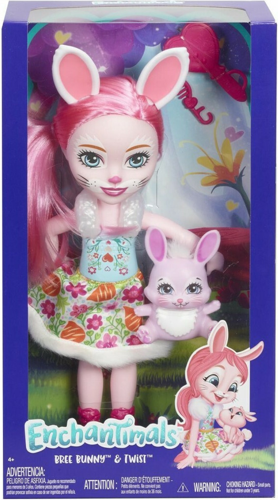 Mattel Enchantimals - Μεγάλη Κούκλα, Bree Bunny & Twist FRH52 (FRH51)