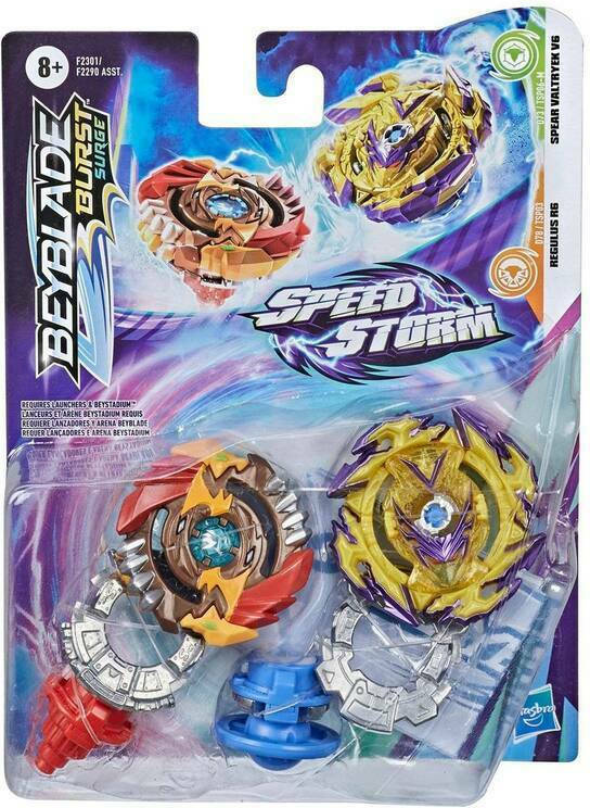 Hasbro Beyblade - Burst Surge , Speedstorm Dual Pack Spear Valtryek V6 and Regulus R6 F2301 (F2290)