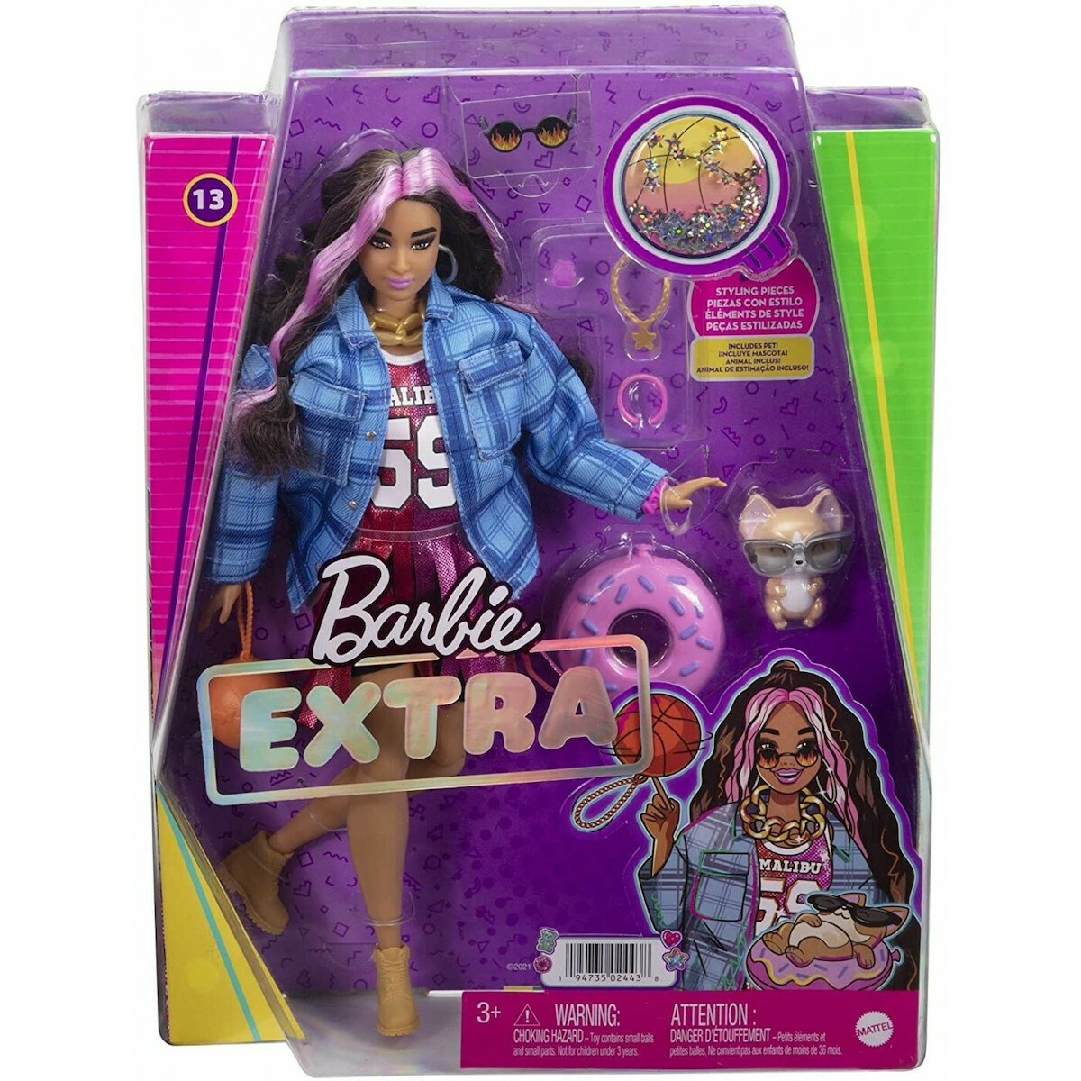 Mattel Barbie - Extra Doll, Basketball Jersey HDJ46 (GRN27)