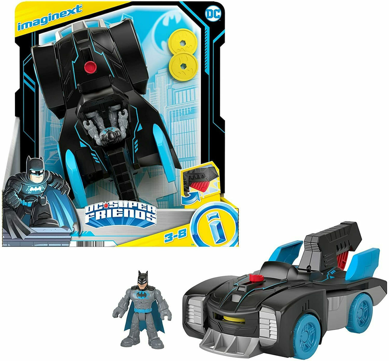 Fisher Price - Imaginext, DC Super Friends, Bat-Tech Batmobile GWT24