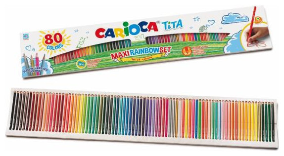 Carioca - Ξυλομπογιές Tita Maxi Rainbow Σετ Ξυλομπογιές 80τμχ 42890