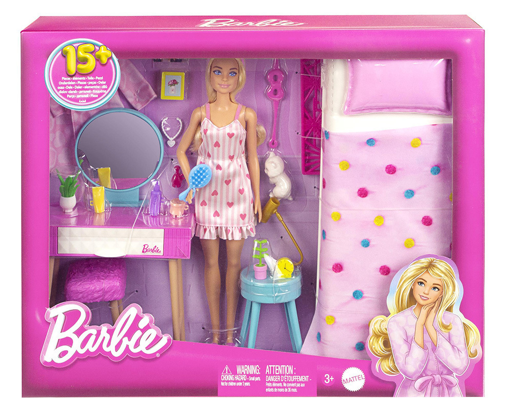 Mattel Barbie - Υπνοδωμάτιο Με Κούκλα HPT55