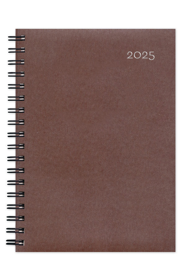 Adbook - Ημερήσιο Ημερολόγιο Σπιράλ Very Simple 2025, Brown 17x25 HM-1026