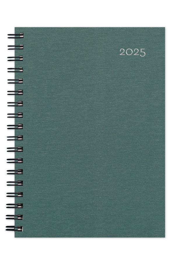 Adbook - Ημερήσιο Ημερολόγιο Σπιράλ Very Simple 2025, Green 14x21 HM-1027