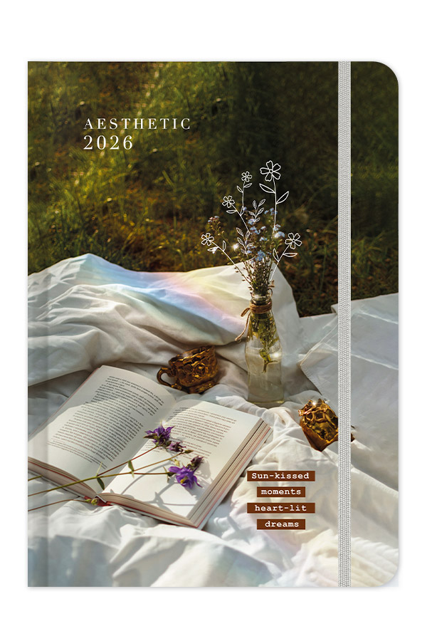 Adbook - Ημερήσιο Ημερολόγιο Aesthetic 2026, Sun-Kissed Moments Heart-Lit Dreams 12x17 HM-3425C
