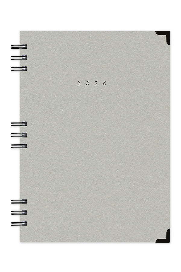 Adbook - Ημερήσιο Ημερολόγιο Spiral Cotton 2026, Grey 14x21 HM-3124-12