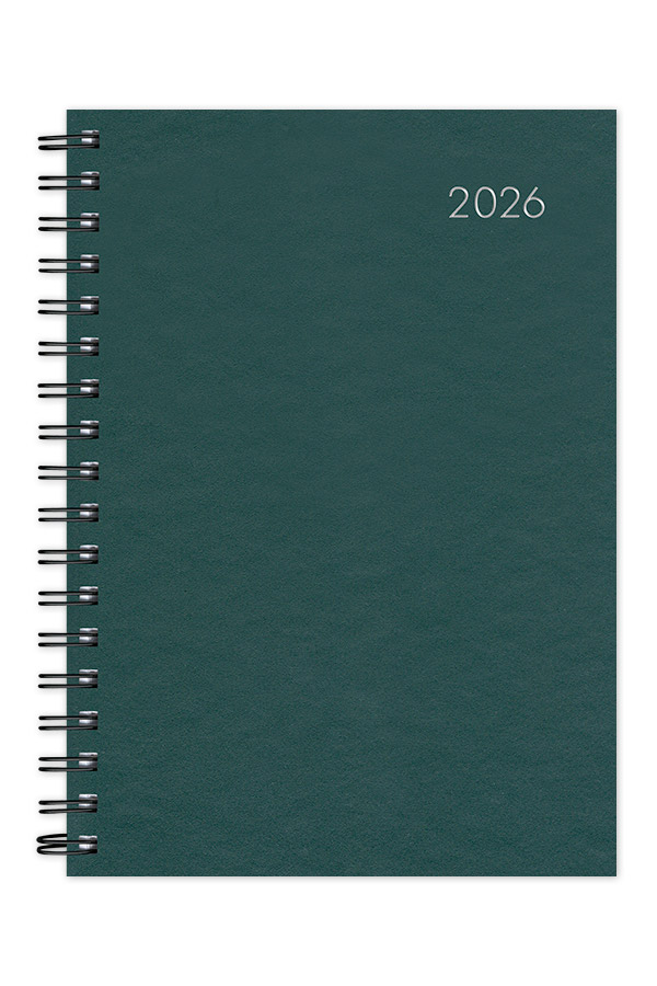 Adbook - Ημερήσιο Ημερολόγιο Spiral Very Simple 2026, Green 17x25 HM-1026-32