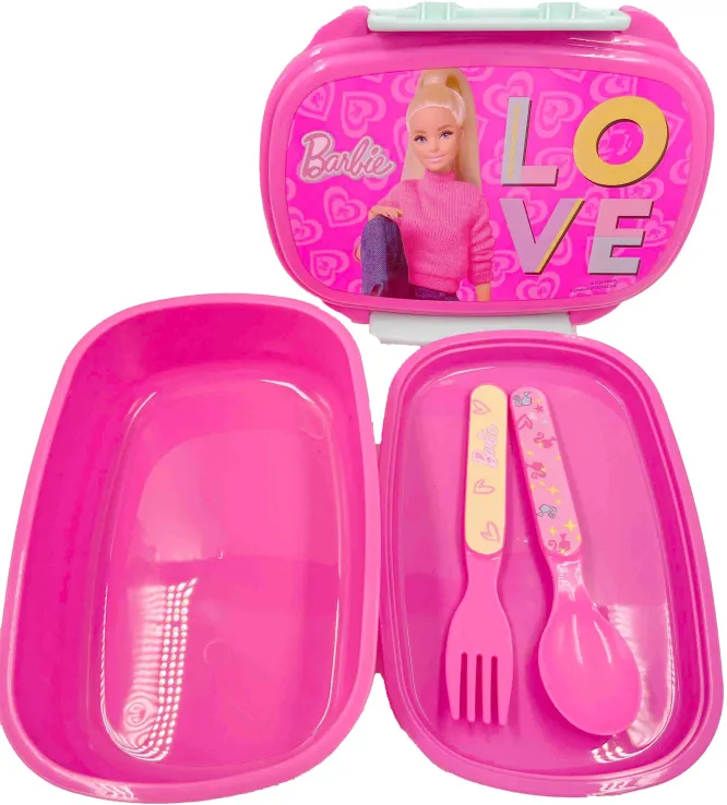 Gim – Δοχείο Φαγητού Με Κουτάλι/Πιρούνι, Barbie 571-20276