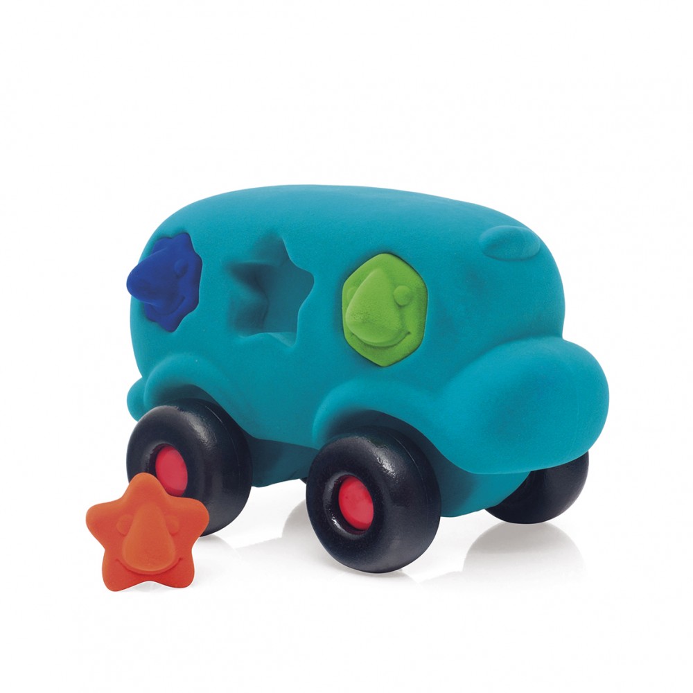 Rubbabu - Shape Sorter Bus Large Turquoise 22x12,5x15 cm 23273
