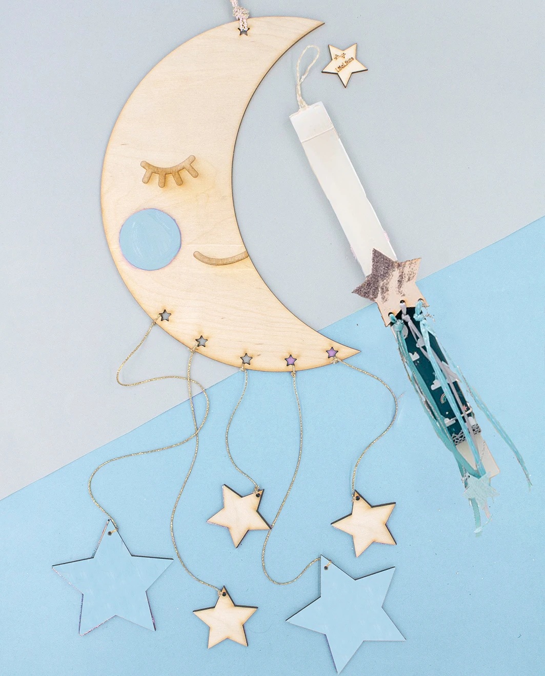 Life Likes - Λαμπάδα Φεγγάρι Με Κρεμαστά Αστέρια Αγόρι 2342