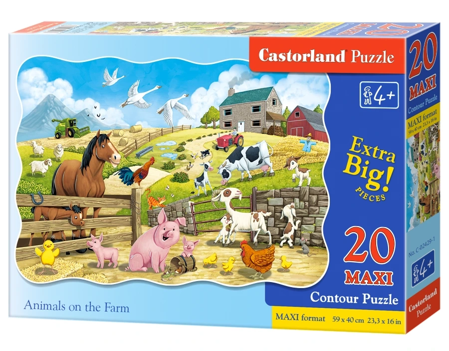 Castorland - Puzzle Maxi, Animals On The Farm 20 Pcs 02429