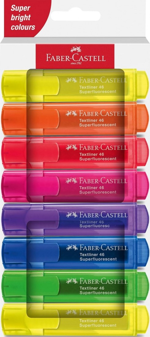 Faber Castell - Μαρκαδόροι Υπογράμμισης Fluo Colors 8τμχ  254648