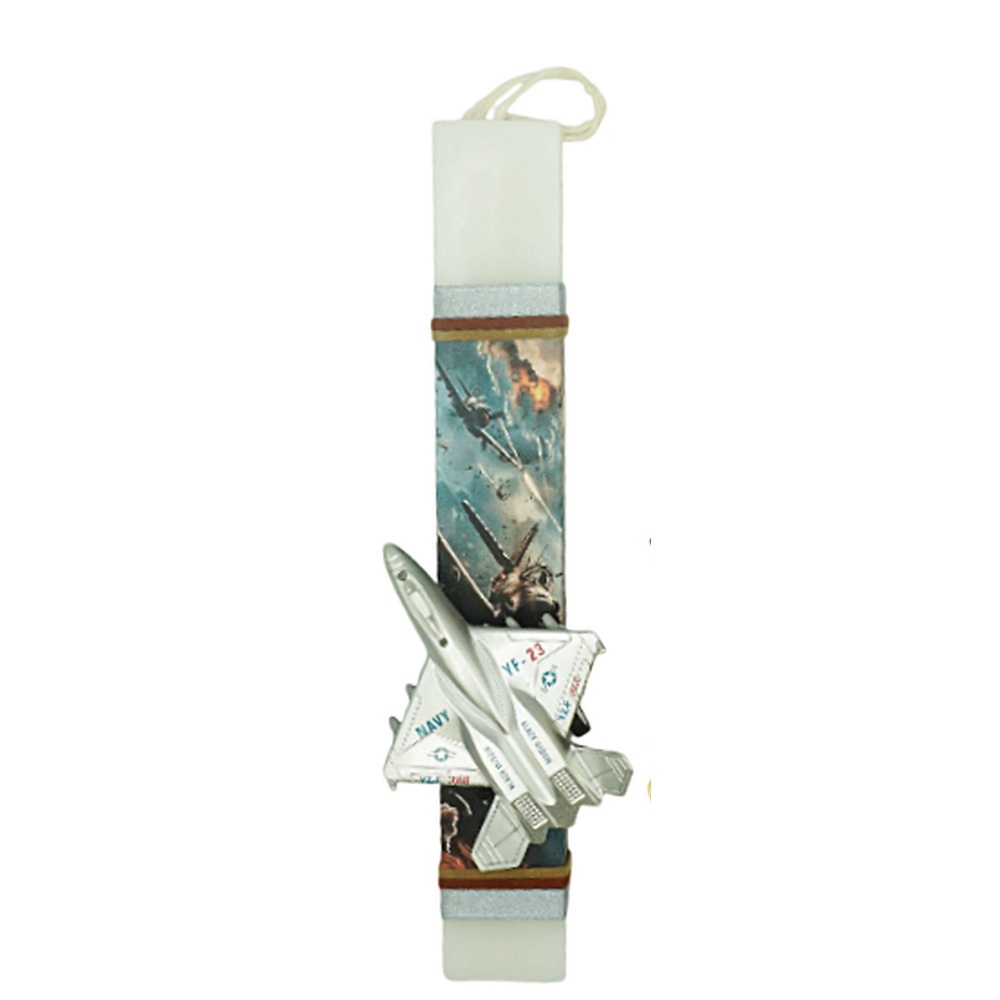 Dream Light - Λαμπάδα Μαχητικό Αεροπλάνο Ασημί 26944