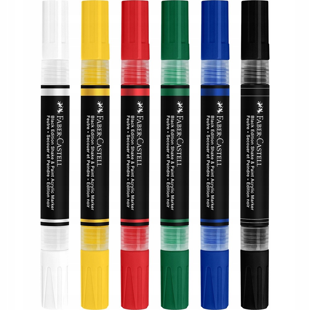 Faber Castell - Σετ Ακρυλικοί Μαρκαδόροι Με Διπλή Μύτη Black Edition, Classic Colours 6 Τμχ 285507 Faber Castell - Σετ Ακρυλικοί Μαρκαδόροι Με Διπλή Μύτη Black Edition, Classic Colours 6 Τμχ 285507