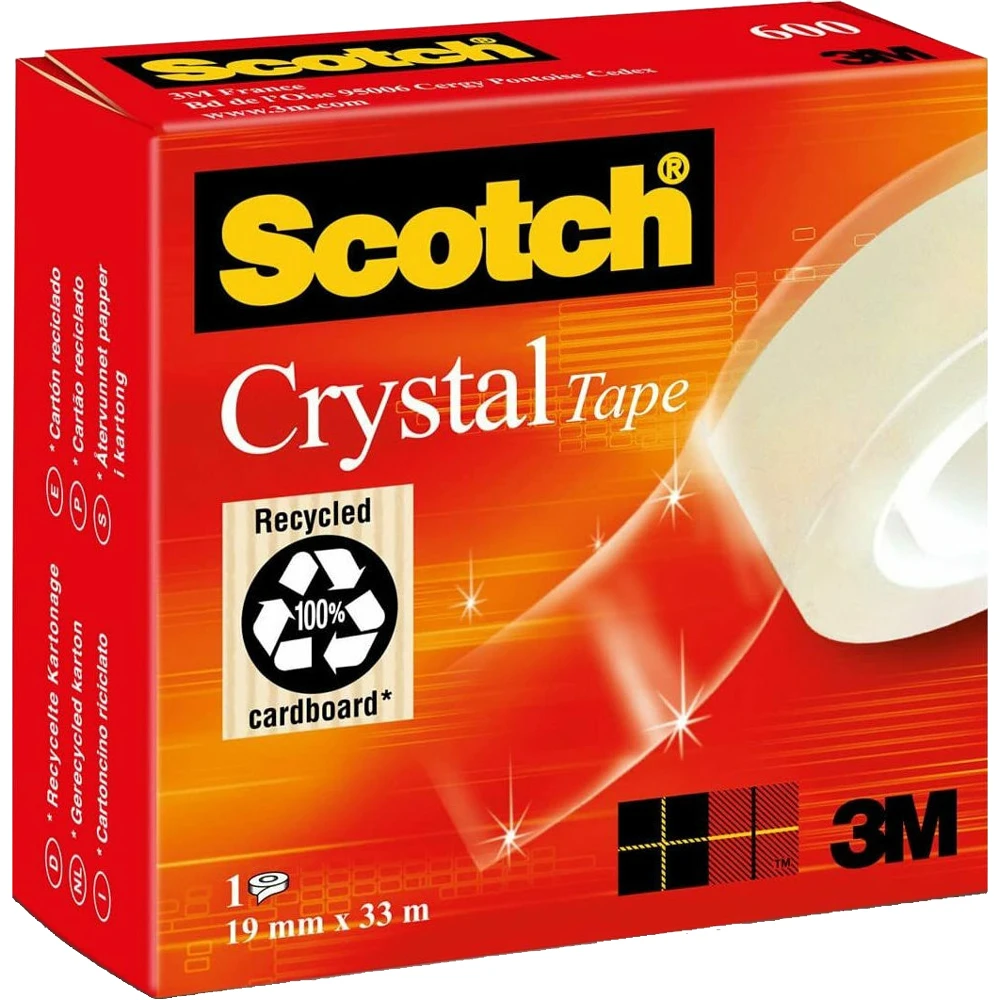 3M - Σελοτέιπ Scotch 600 Crystal Διάφανο 19mmx33m 34-8714-2377-7