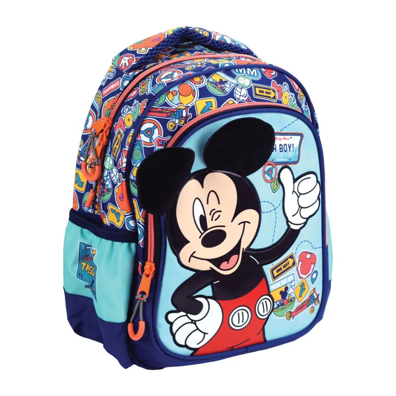 Gim – Τσάντα Πλάτης Νηπιαγωγείου 2 Θήκες, Mickey Mouse, Fun Travels 340-92054