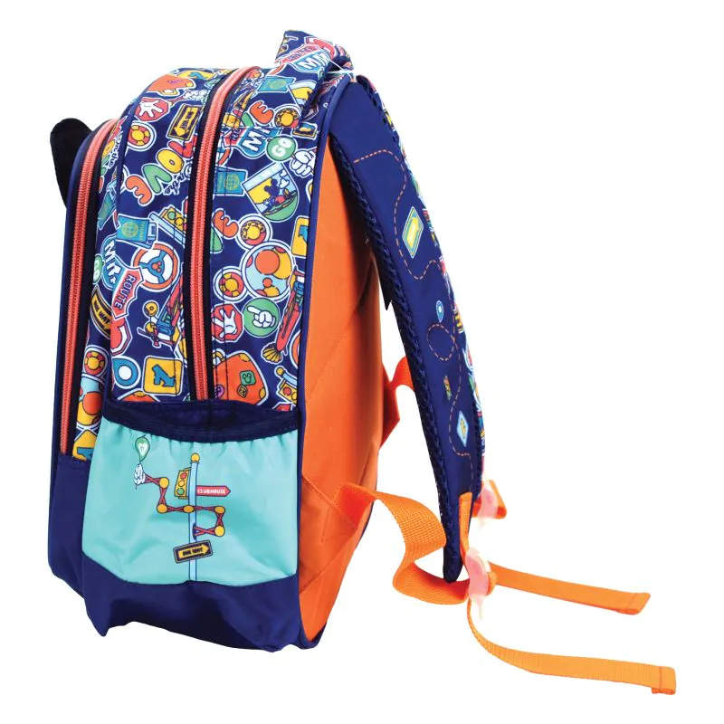 Gim – Τσάντα Πλάτης Νηπιαγωγείου 2 Θήκες, Mickey Mouse, Fun Travels 340-92054