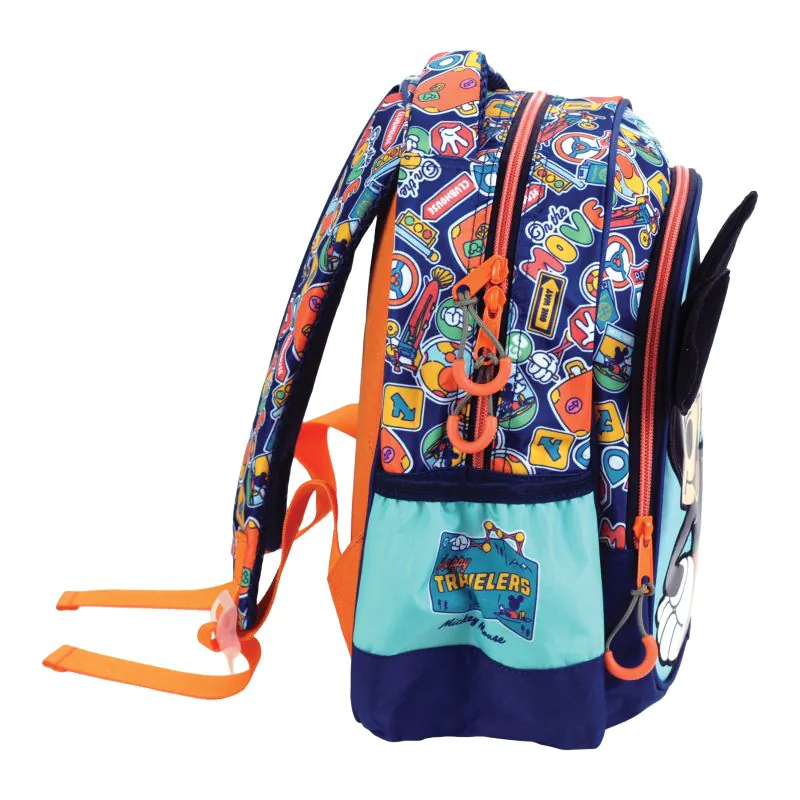 Gim – Τσάντα Πλάτης Νηπιαγωγείου 2 Θήκες, Mickey Mouse, Fun Travels 340-92054