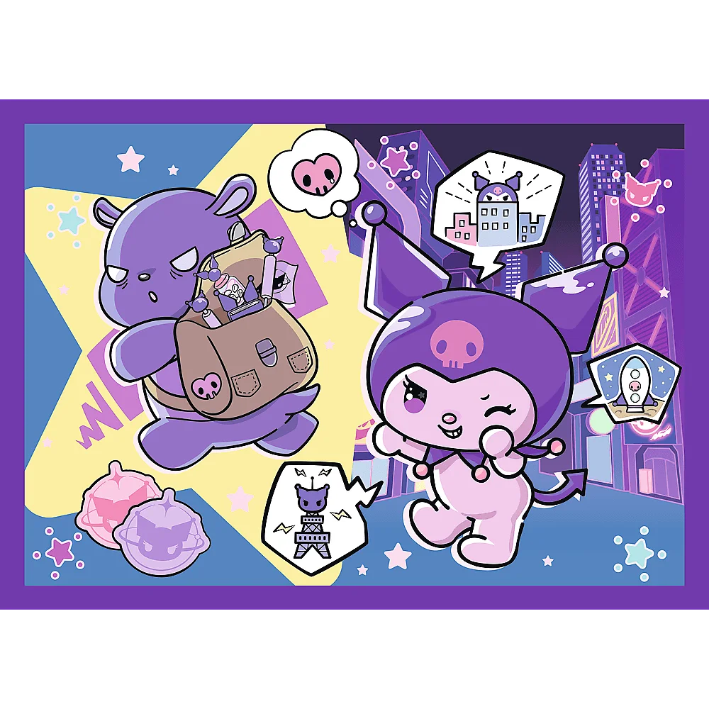 Trefl - Puzzle 4 in 1 , Day with Kuromi 54/48/35/70 Pcs 34676