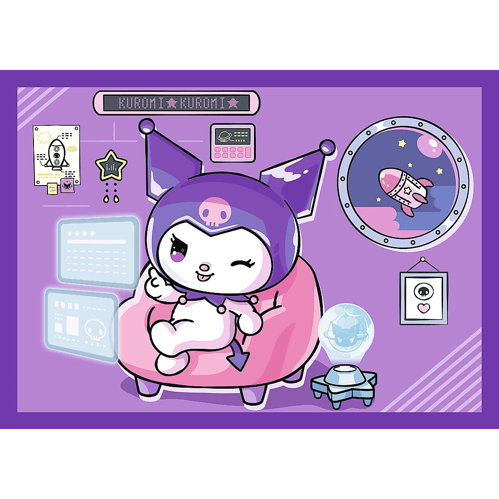 Trefl - Puzzle 4 in 1 , Day with Kuromi 54/48/35/70 Pcs 34676