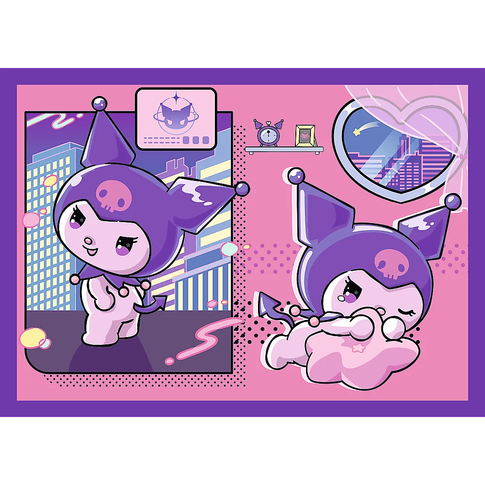 Trefl - Puzzle 4 in 1 , Day with Kuromi 54/48/35/70 Pcs 34676