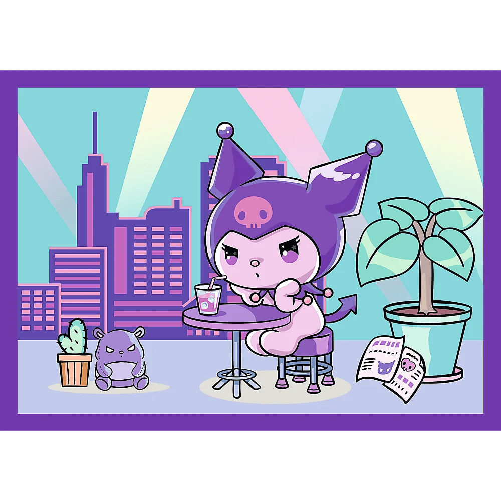 Trefl - Puzzle 4 in 1 , Day with Kuromi 54/48/35/70 Pcs 34676