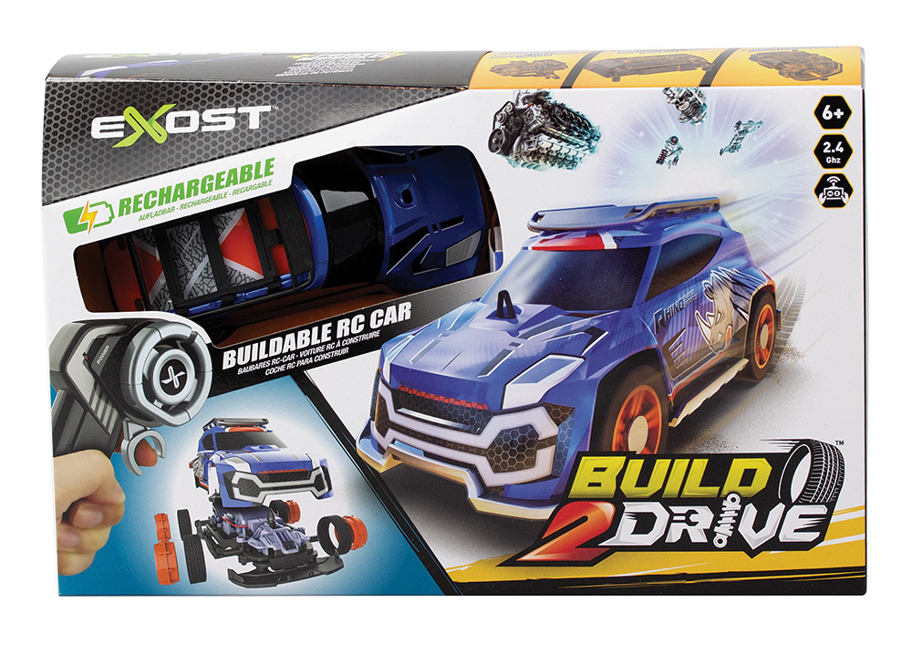 Exost - Τηλεκατευθυνόμενο & Συναρμολογούμενο Αυτοκίνητο, Build 2 Drive, Μπλε 7530-20701