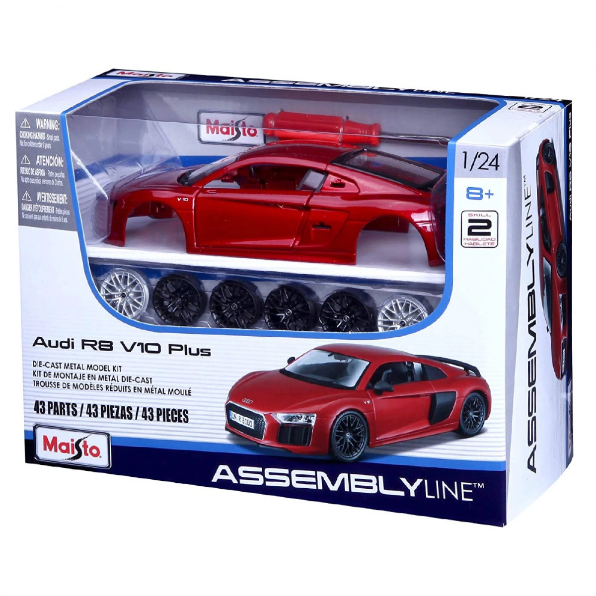 Maisto - 1:24 Συναρμολογούμενο Αυτοκίνητο, Assembly Line, Audi R8 V10 Plus 39510