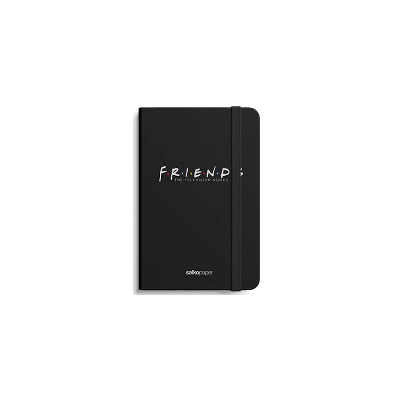 Salko Paper - Σημειωματάριο Friends Ριγέ με Λάστιχο A6, 96 Φύλλα Μαύρο 4036