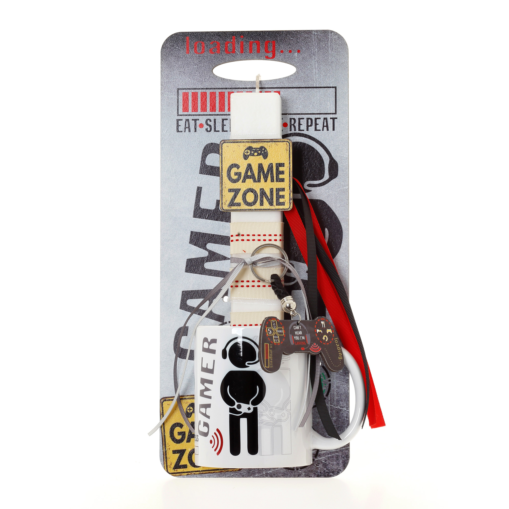 Ζήβας - Πασχαλινή Λαμπάδα Με Πλάτη Και Κούπα, Gamer Γκρι 41-1151K