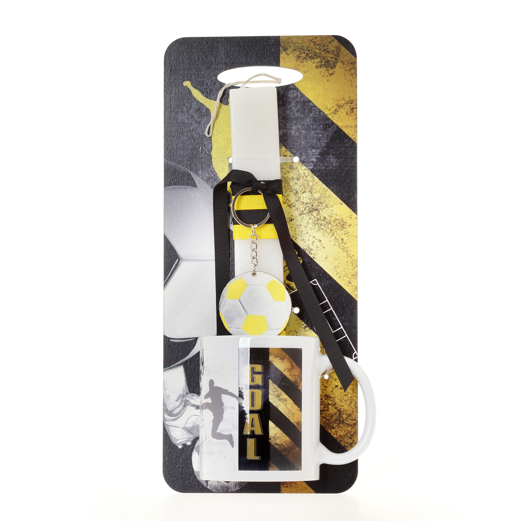 Ζήβας - Πασχαλινή Λαμπάδα Με Πλάτη Και Κούπα, Ποδόσφαιρο Κίτρινο 41-1189K